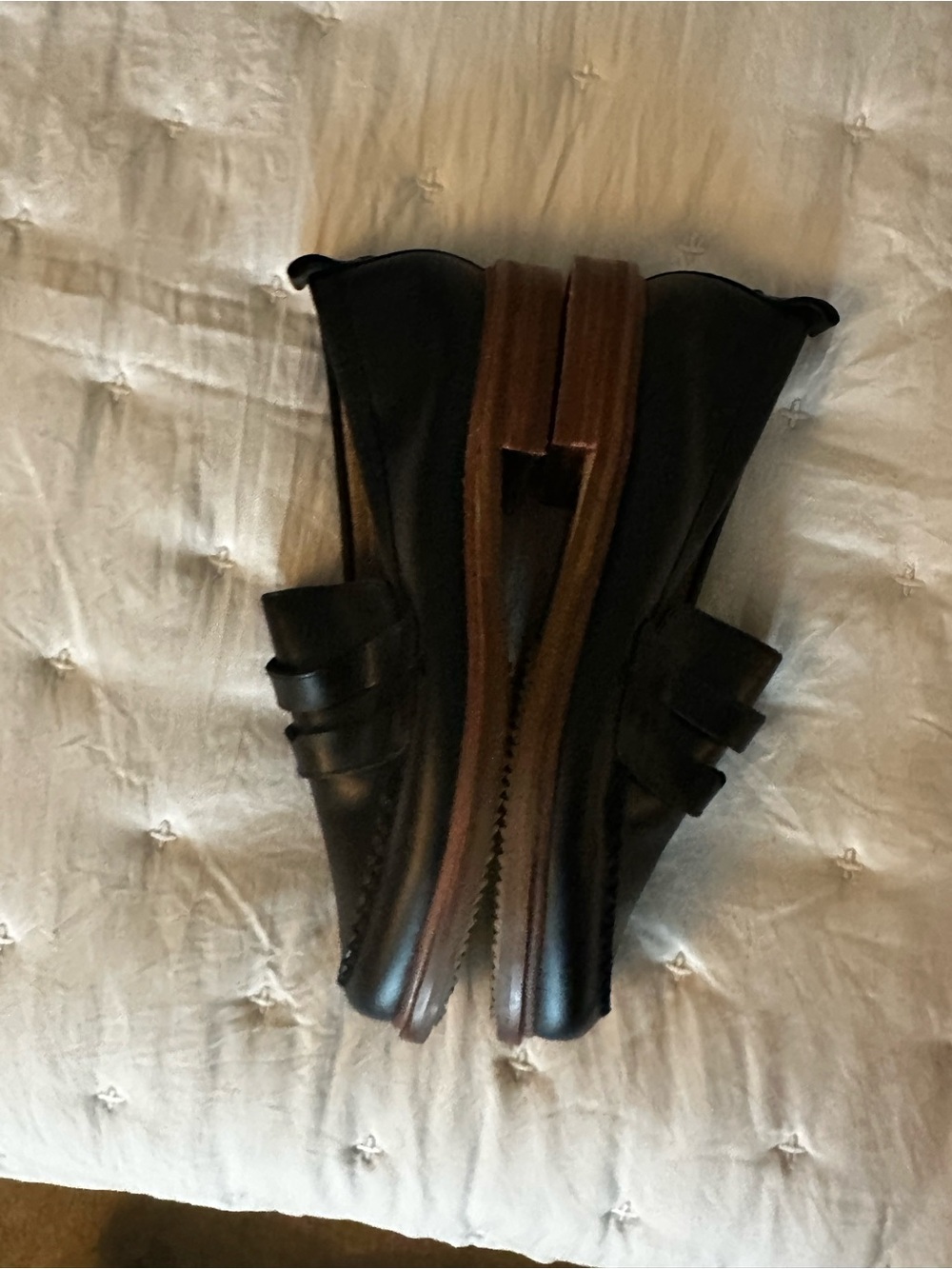 Kelsi Dagger Brooklyn Black Penny Loafers Whipstitch Detail Size 5 US / 35 EU - Picture 3 of 6